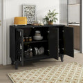 Mirrored Buffet Cabinet with Glass Doors and Silver Handles 3 Door Sideboard for Living Room, Hallway, and Dining Room